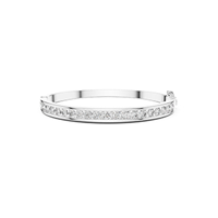 Silver Bangle Bracelets with Moissanite