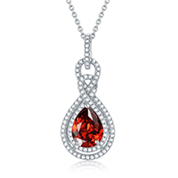 Silver Pendants Birthstone Pendants with Moissanite