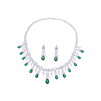 Silver Bridal Sets with Moissanite Earrings