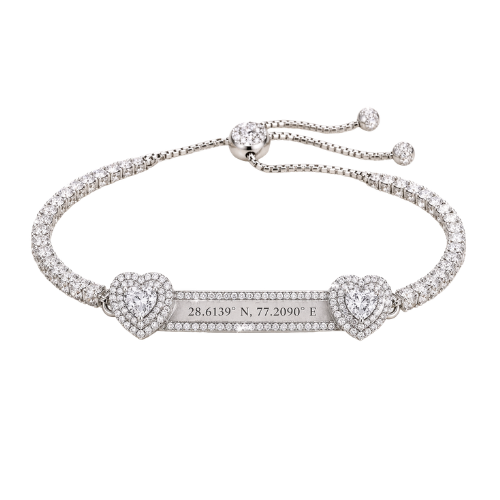 Custom Lab Diamonds Coordinates Bracelets