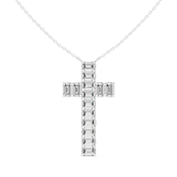 Silver Pendants Cross Pendants with Moissanite