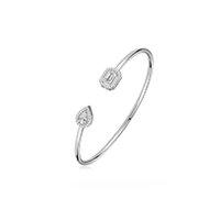 Silver Cuff Bracelets with Moissanite