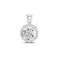 Silver Pendants Halo Moissanite Pendants