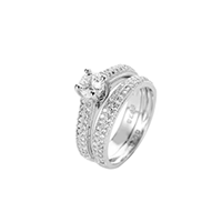 Silver Matching Engagement Rings & Bands