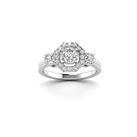 Silver Multi-Stone Moissanite Rings
