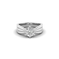 Silver Solitaire Moissanite Rings