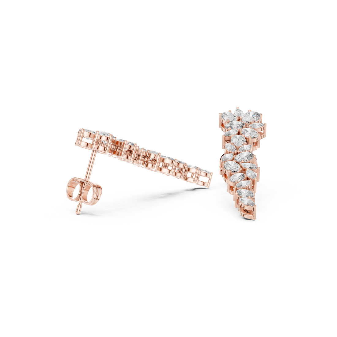 2,32 CT Boucles d'oreilles pendantes en diamant de laboratoire, inspirées de la nature