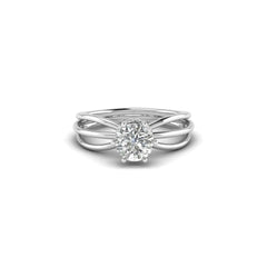 0.57 Carat Round Shape Lab Grown Diamond Ring with Gold