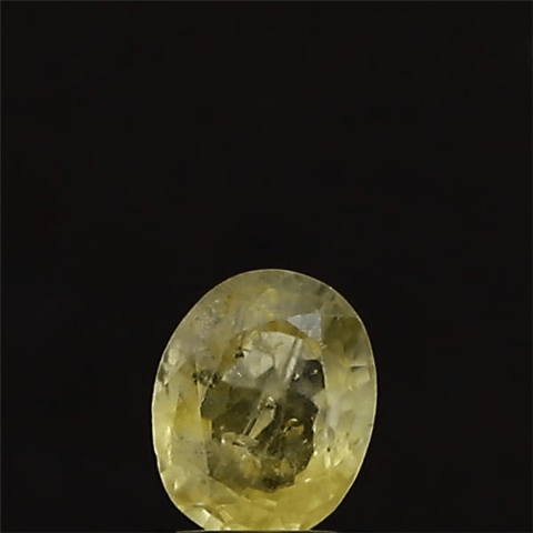0.59 Carat 0.65 Ratti Natural Burma Yellow Sapphire IGI GTL Certified Oval Shaped Gemstone SolitaireMart