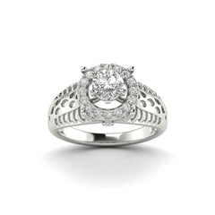0.71ct Stunning Brilliant Round Diamond Ring With 14K white gold