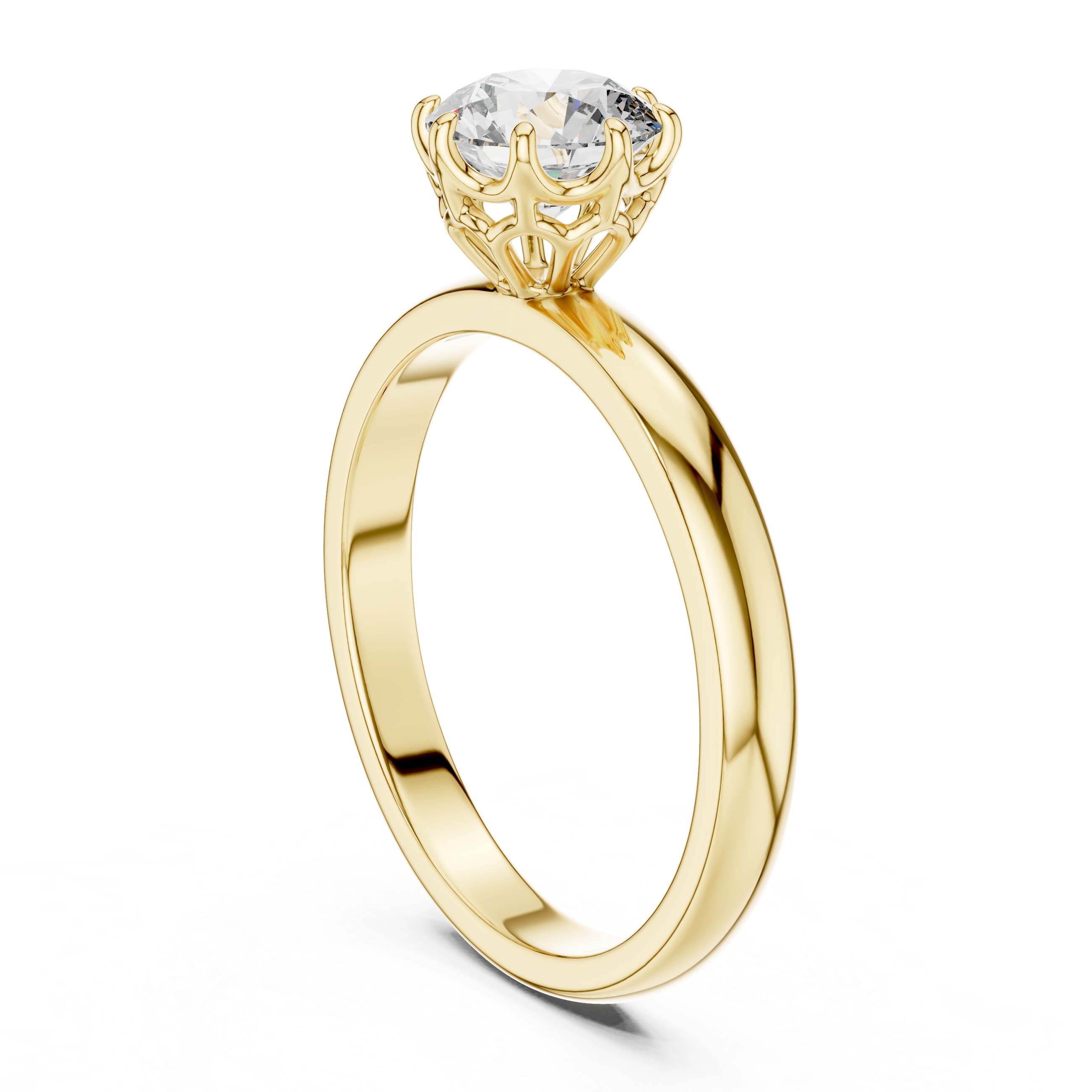 1 Ct Lab Grown Diamond Solitaire Ring in 14K Yellow Gold