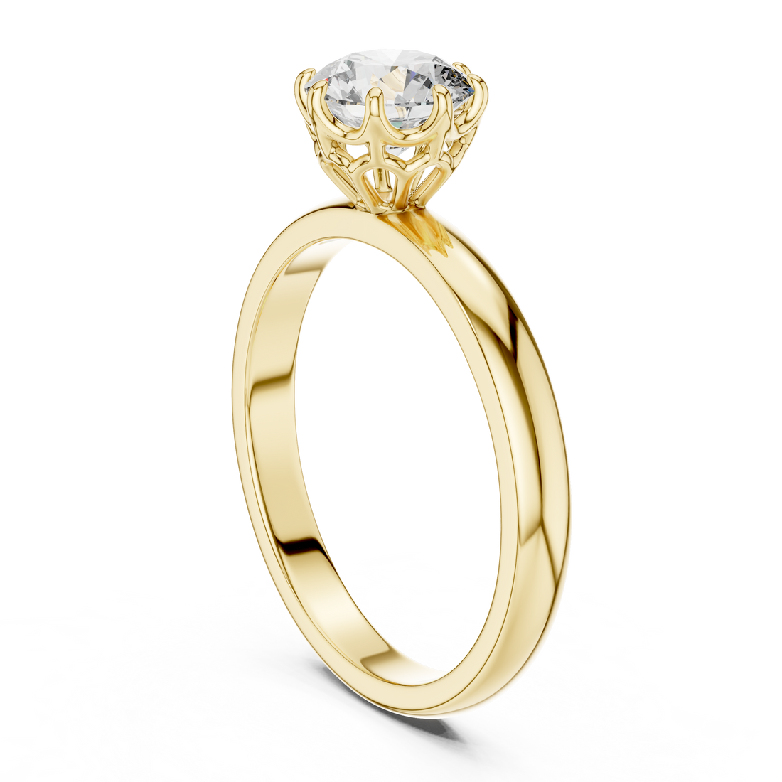 1 Ct Lab Grown Diamond Solitaire Ring in 14K Yellow Gold