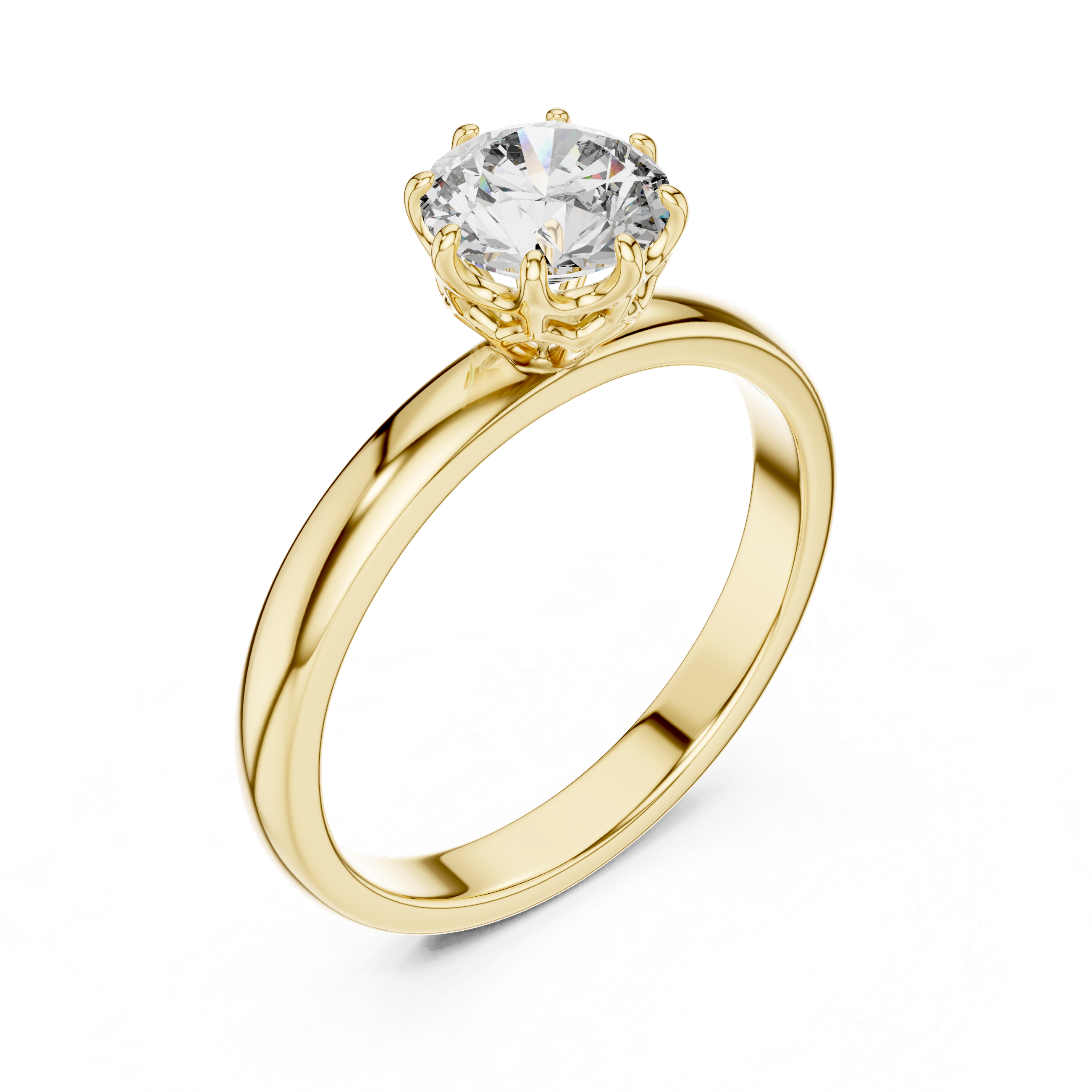 1 Ct Lab Grown Diamond Solitaire Ring in 14K Yellow Gold