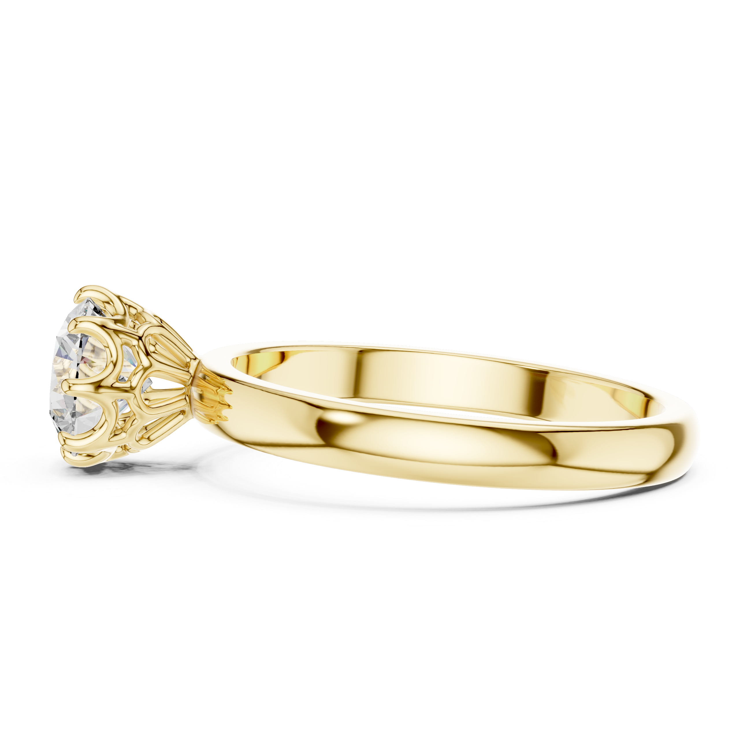 1 Ct Lab Grown Diamond Solitaire Ring in 14K Yellow Gold