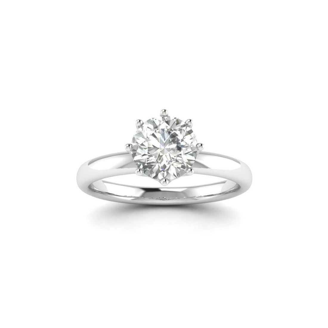 1.00 Carat 8-Prong Lab Grown Diamond Ring in 14K White Gold.