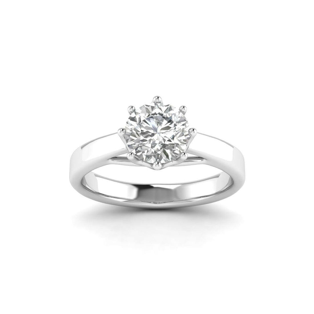 1.00 Carat 8-Prong Lab Grown Diamond Ring in 14K White Gold.
