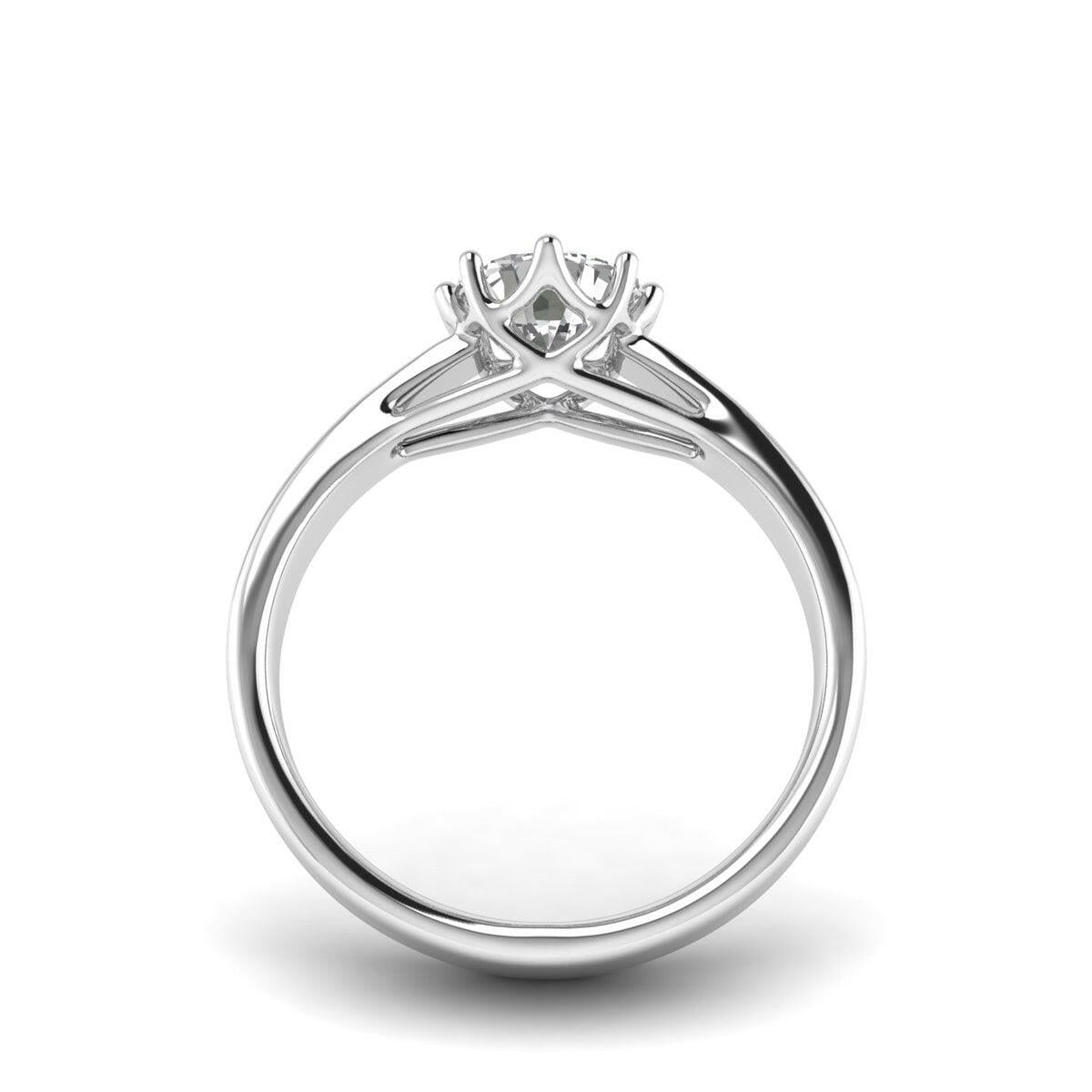 1.00 Carat 8-Prong Lab Grown Diamond Ring in 14K White Gold.