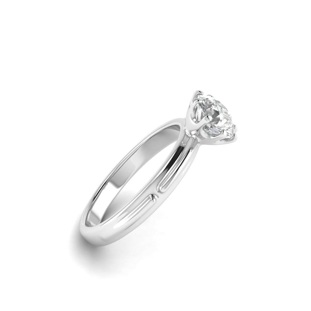 1.00 Carat 8-Prong Lab Grown Diamond Ring in 14K White Gold.