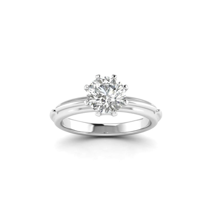 1.00 Carat 8-Prong Lab Grown Diamond Ring in 14K White Gold.