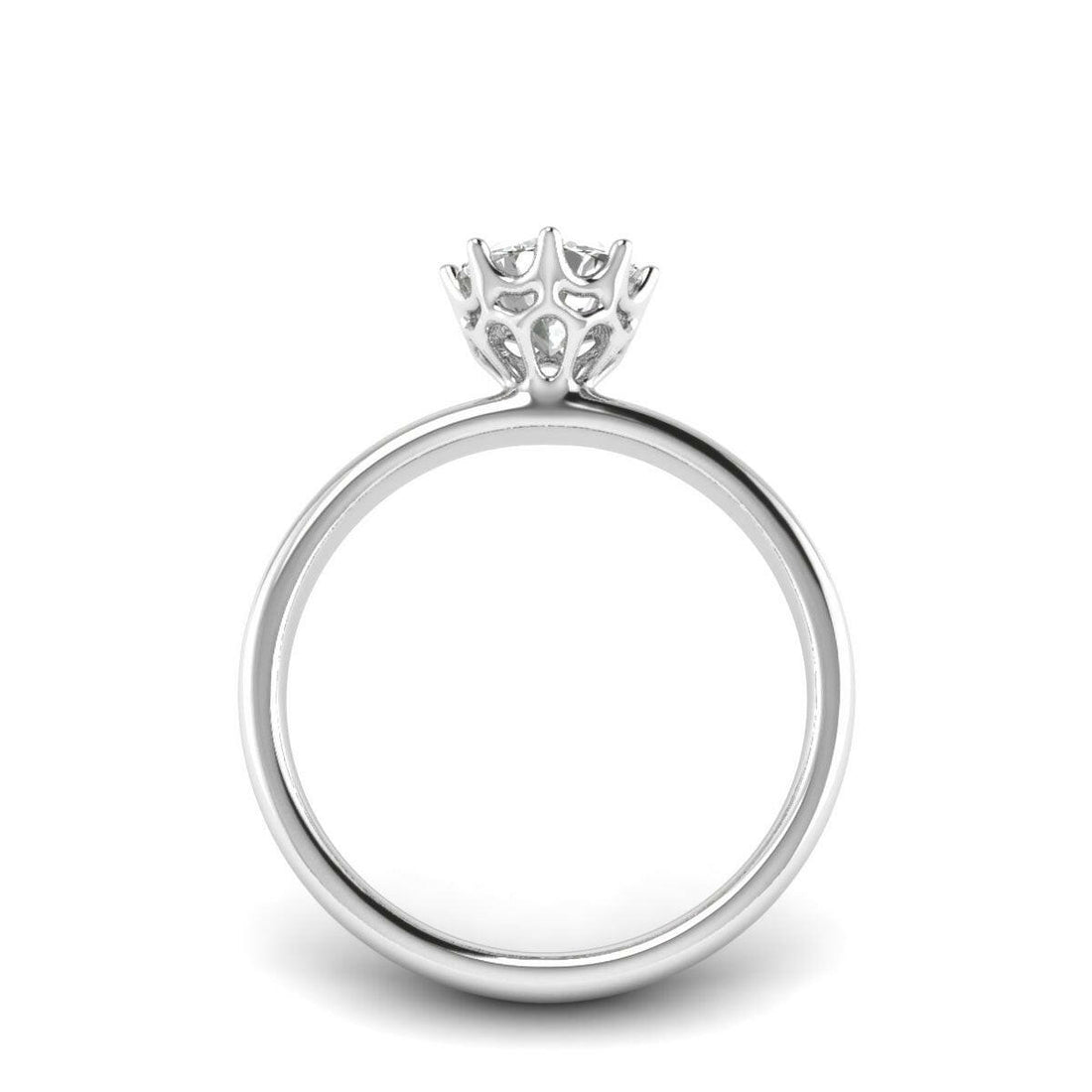 1.00 Carat 8-Prong Lab Grown Diamond Ring in 14K White Gold.