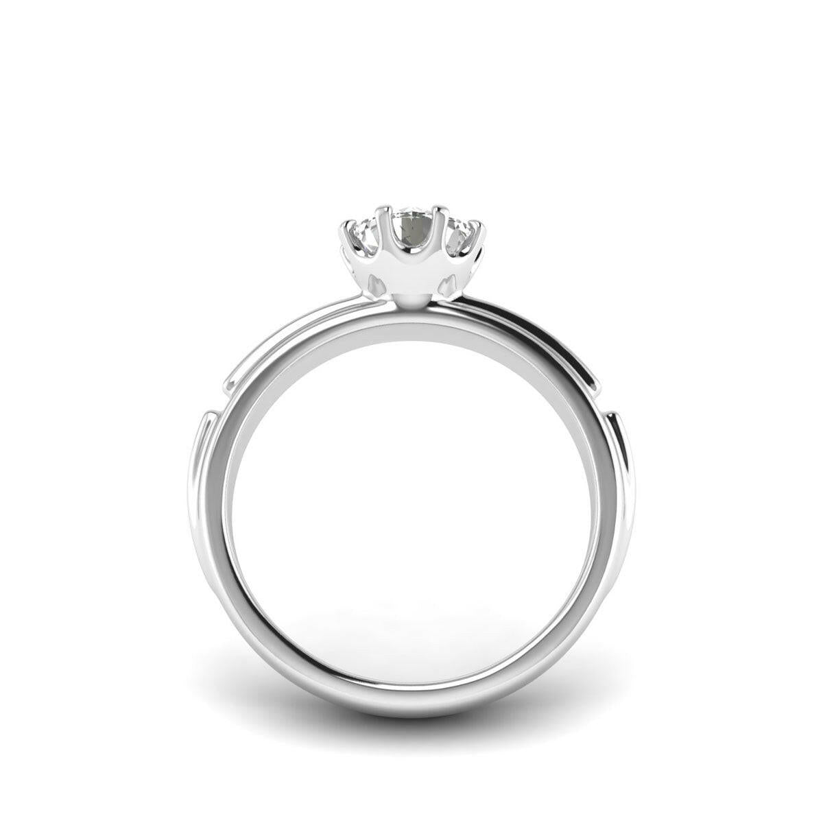1.00 Carat 8-Prong Lab Grown Diamond Ring in 14K White Gold.