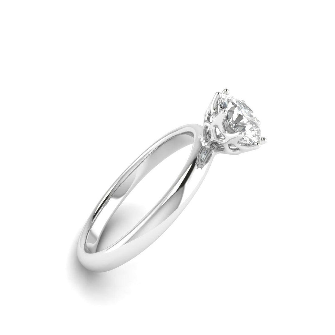 1.00 Carat 8-Prong Lab Grown Diamond Ring in 14K White Gold.