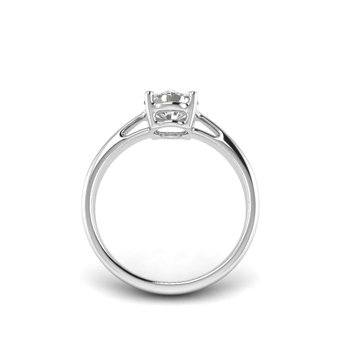 1.00 Carat Round Lab Grown Diamond 4-Prong Ring in White Gold.