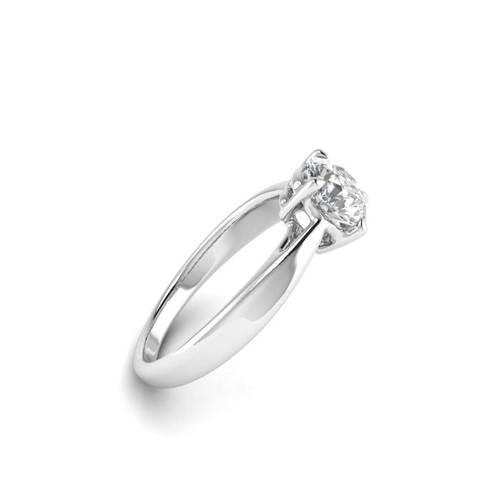 1.00 Carat Round Lab Grown Diamond 4-Prong Ring in White Gold.