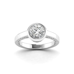 1.00ct of Sparkling Beauty: Round Cut Lab Grown Diamond Ring with white gold