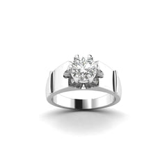 1.00ct Round Cut Lab Grown Diamond Ring with 14k white gold : A Perfect Circle of Brilliance