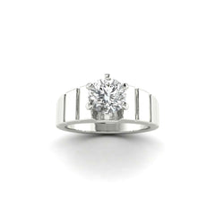 1.00ct Round Cut Lab Grown Diamond Ring with 14k white gold : A Sparkling Treasure