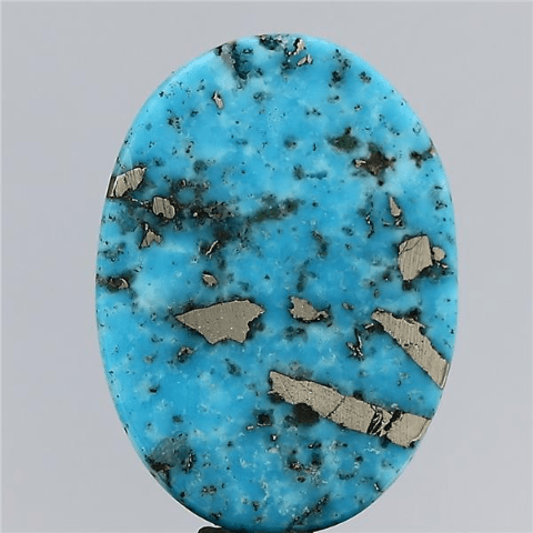 10.32 carat 11.35 ratti IGI-GTL certified AAA+ Quality Blue with golden Bisbee oval Turquoise (Firoza) Stone.