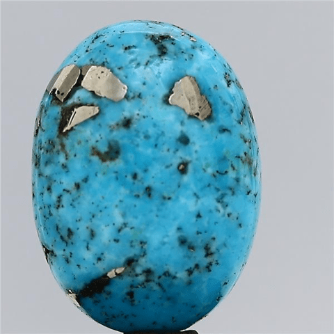 10.32 carat 11.35 ratti IGI-GTL certified AAA+ Quality Blue with golden Bisbee oval Turquoise (Firoza) Stone.