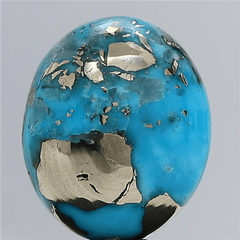 10.41 carat 11.45 ratti IGI-GTL certified AAA+ Quality Blue with golden Bisbee oval Turquoise (Firoza) Stone