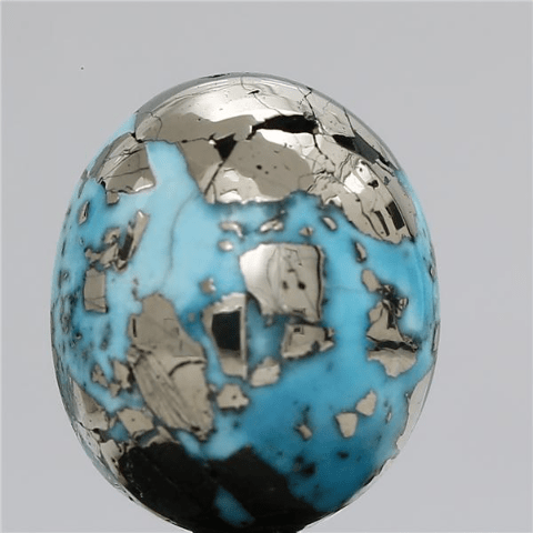 12.54 carat 14 ratti IGI-GTL certified AAA+ Quality Blue with golden Bisbee rectangular Turquoise (Firoza) Stone.