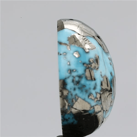 12.54 carat 14 ratti IGI-GTL certified AAA+ Quality Blue with golden Bisbee rectangular Turquoise (Firoza) Stone.