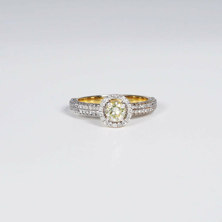 1.28ct Brilliant Round Natural Diamond Ring in 18K Yellow Gold.