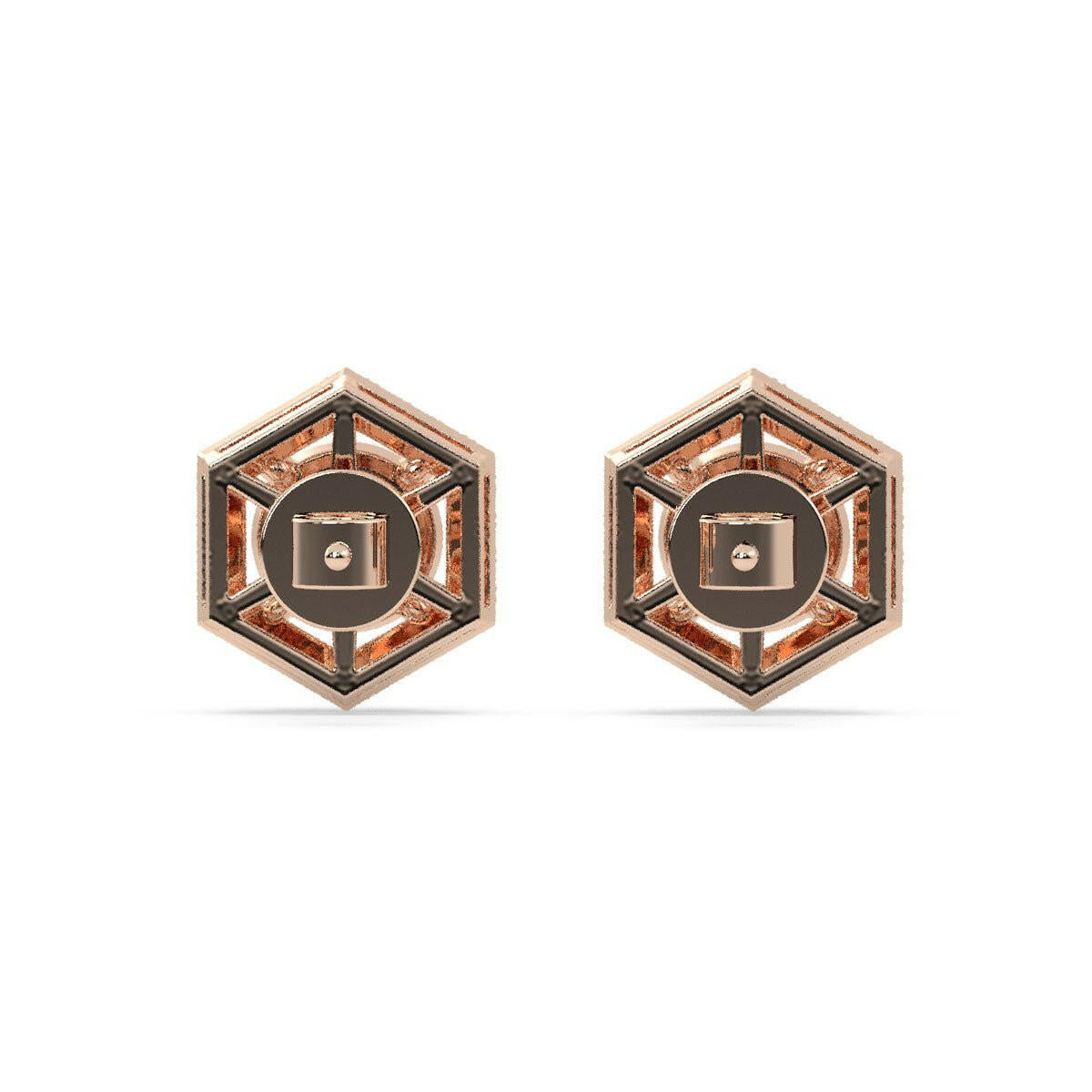 1.30ct Each Diamond Studs Earring In 14K Rose Gold.