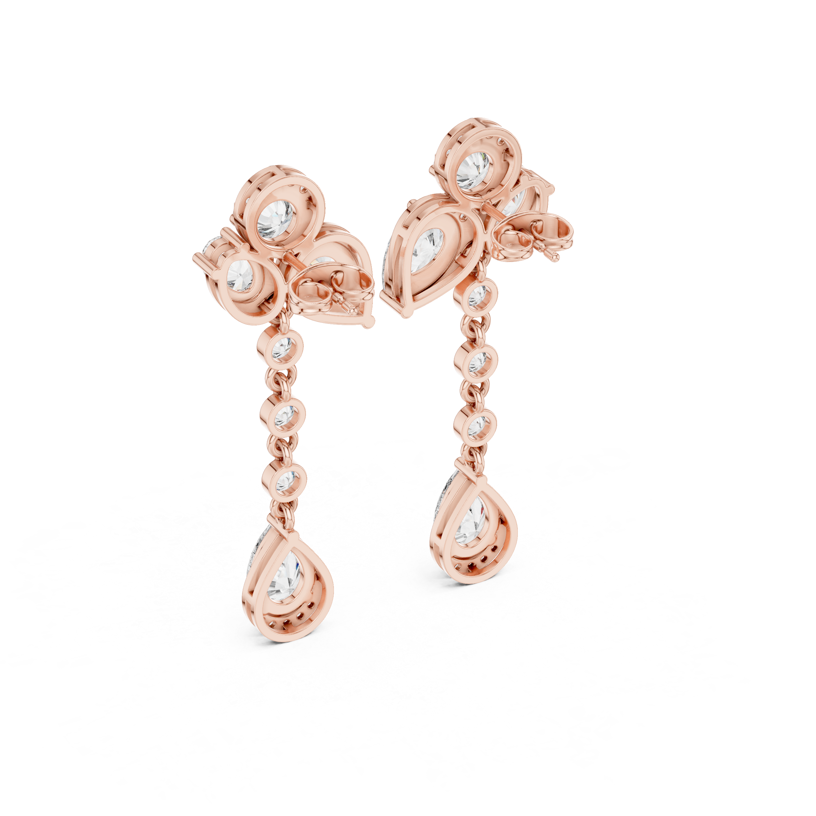 5.568 CT Lab Diamond Pear & Oval Cut Drop Earrings