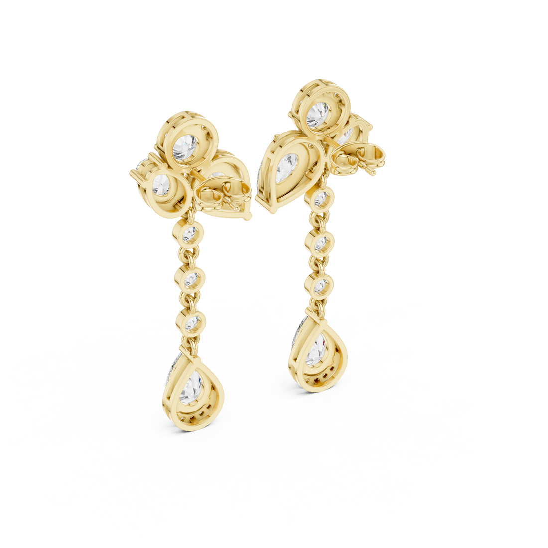 5.568 CT Lab Diamond Pear & Oval Cut Drop Earrings
