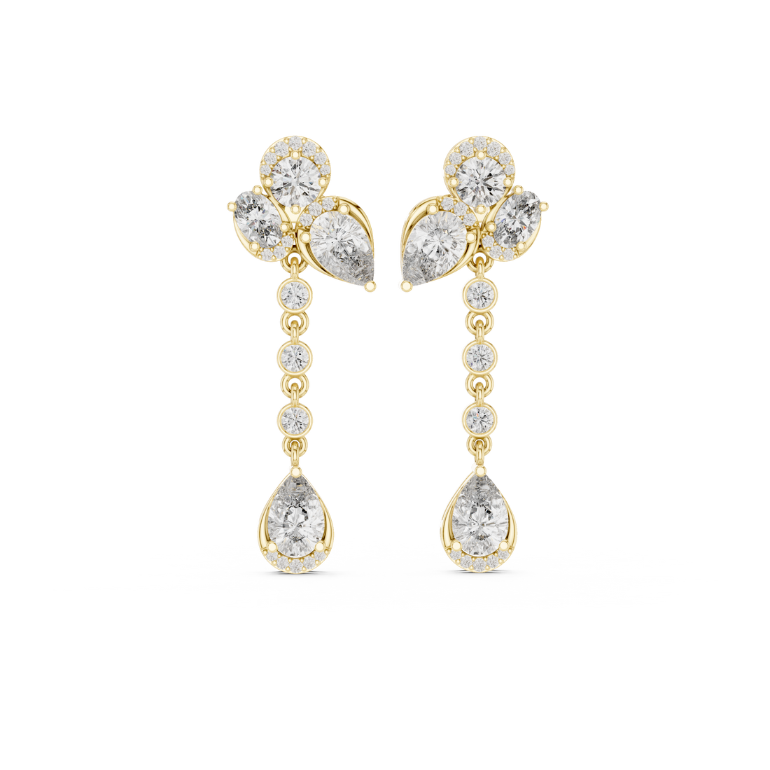 5.568 CT Lab Diamond Pear & Oval Cut Drop Earrings