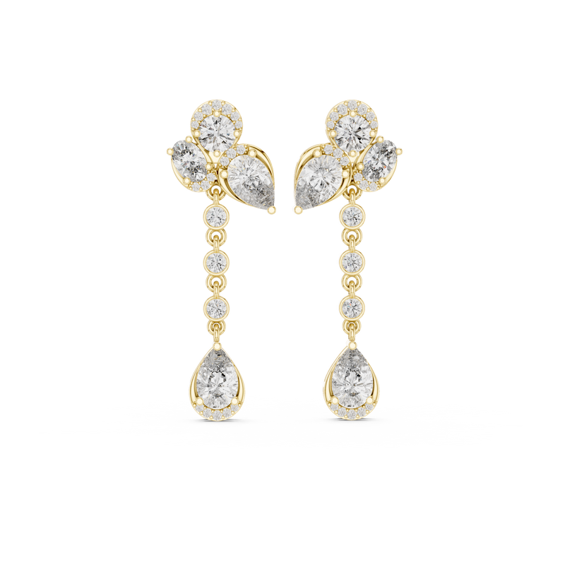 5.568 CT Lab Diamond Pear & Oval Cut Drop Earrings