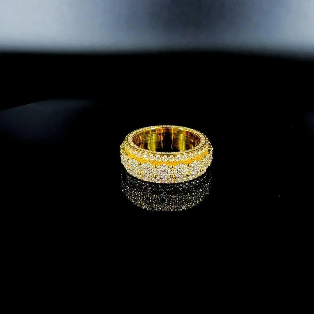 14 k gold 6 carat diamond studded men’s diamond band.