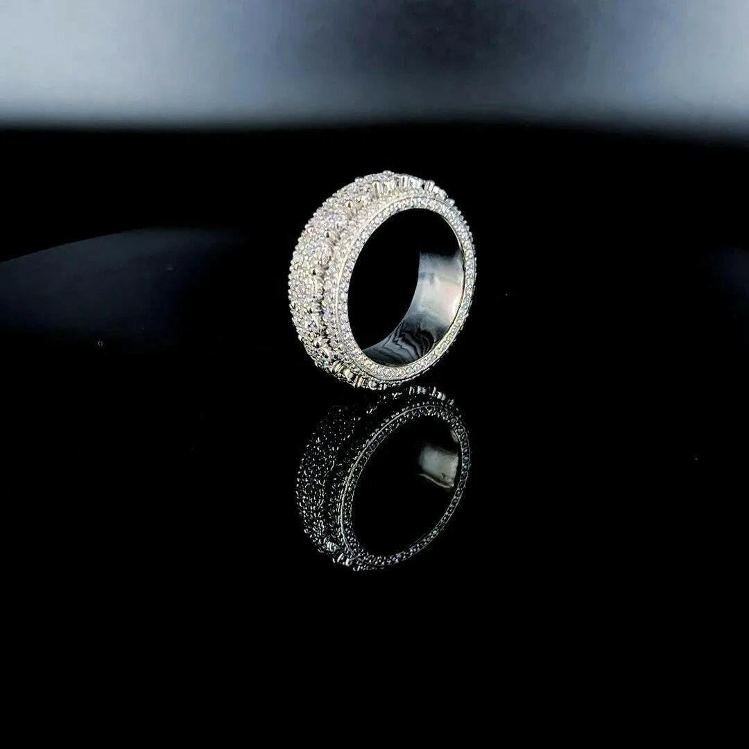 14 k gold 6 carat diamond studded men’s diamond band.