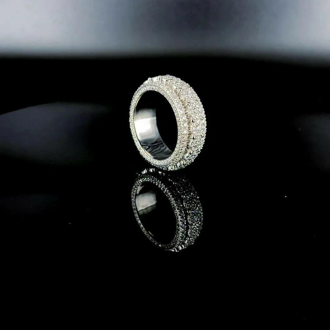 14 k gold 6 carat diamond studded men’s diamond band.