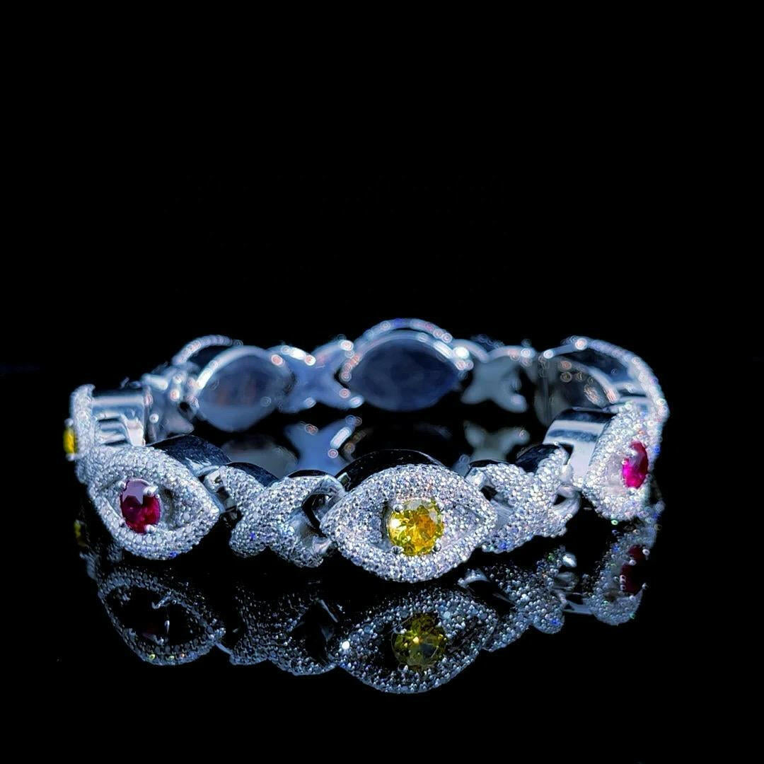 14 k gold studded super excluive rare design special men’s bracelet specially for rapper.