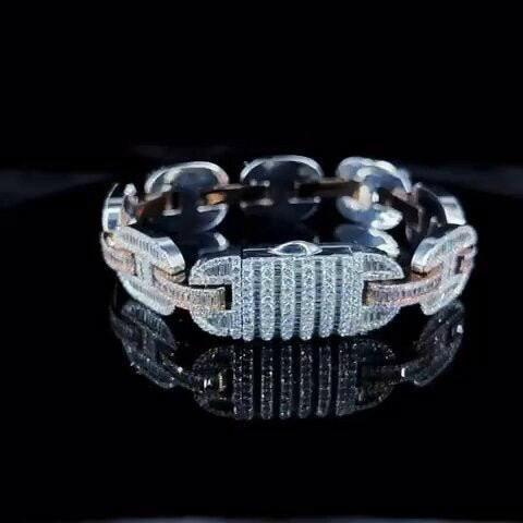 14 k gold studded bugget and round shape super exclusive bracelet for men.