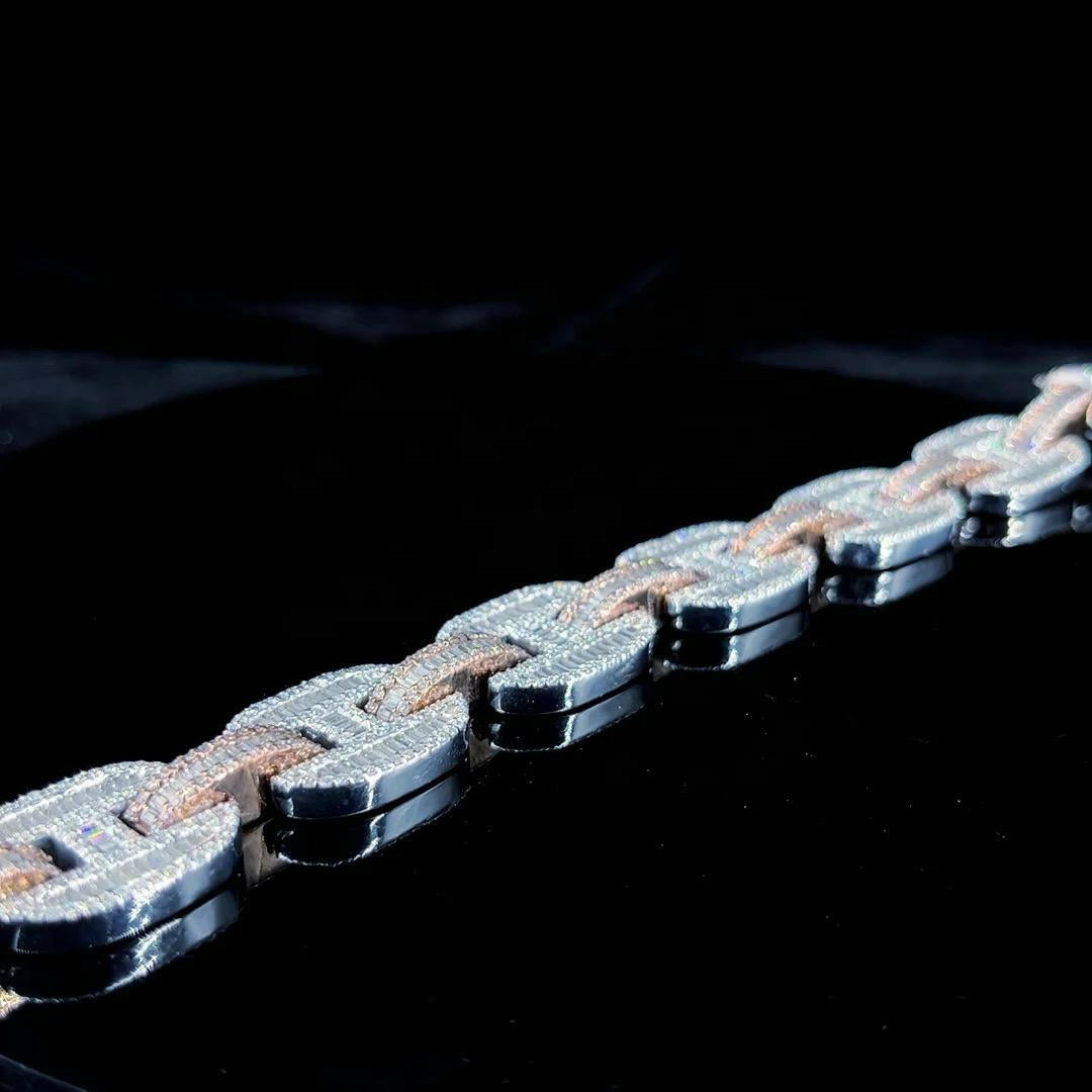 14 k gold studded bugget and round shape super exclusive bracelet for men.