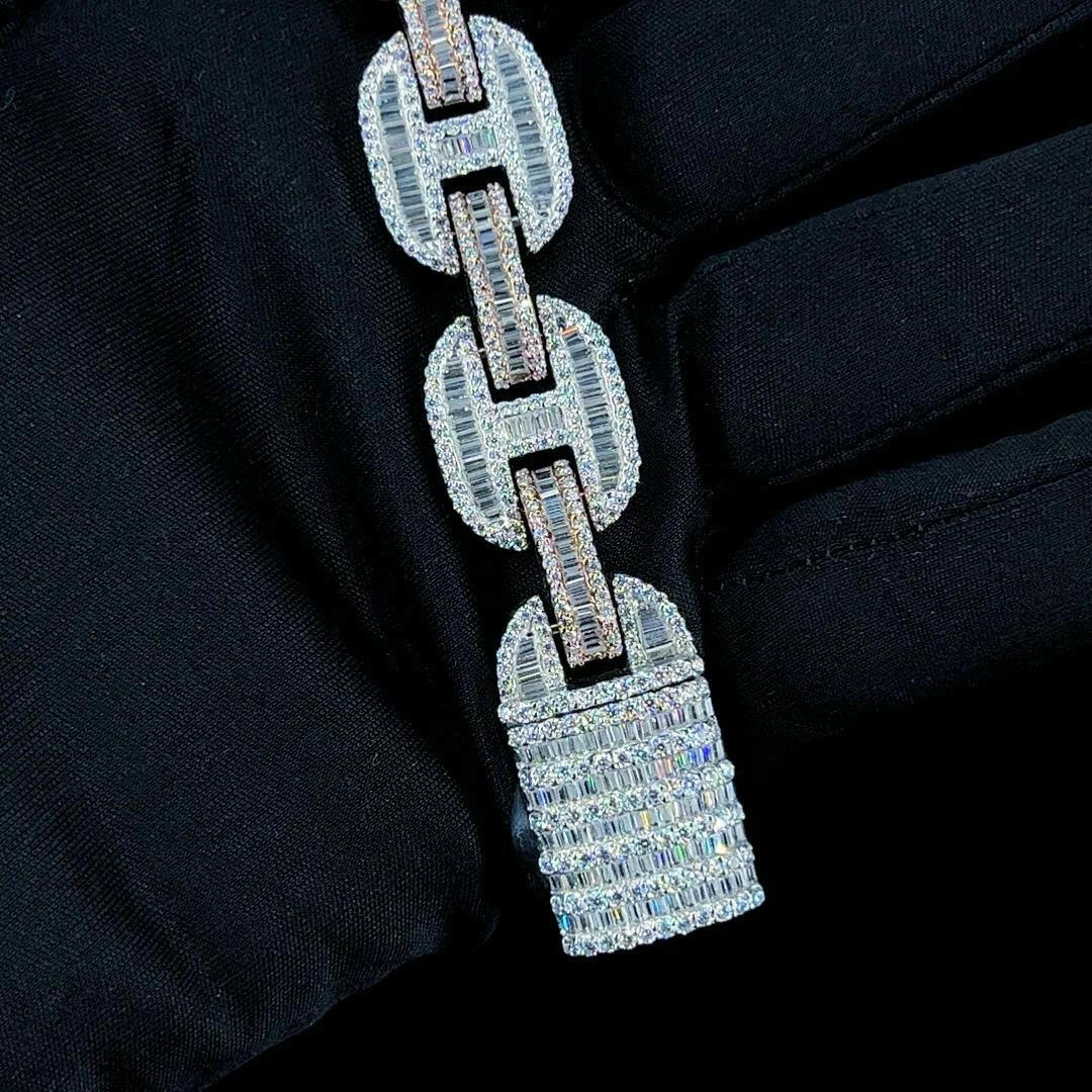 14 k gold studded bugget and round shape super exclusive bracelet for men.