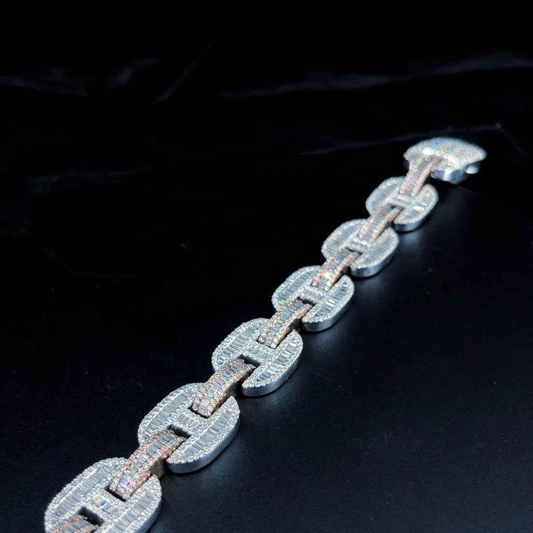 14 k gold studded bugget and round shape super exclusive bracelet for men.